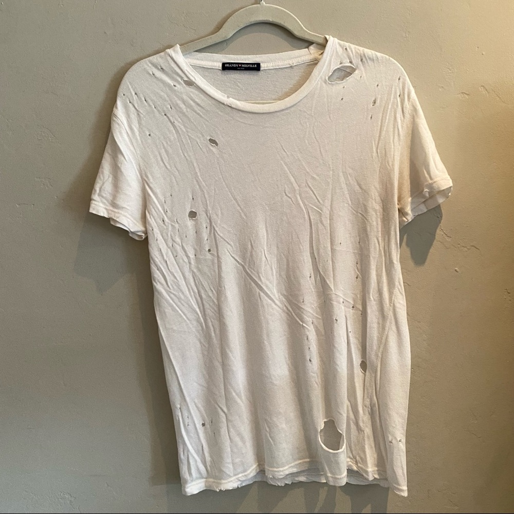 💕Brandy Melville white tee size S/M